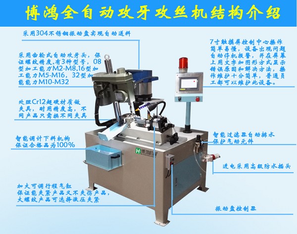 4508斜式全自動攻絲機攻牙機細節介紹